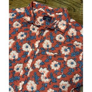 Untuckit Button Up 100% Linen Redondo Floral Slim Short Sleeve Shirt Sz L